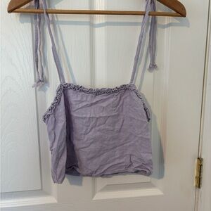 Little Moss XS Purple Crop Top With Tie Straps